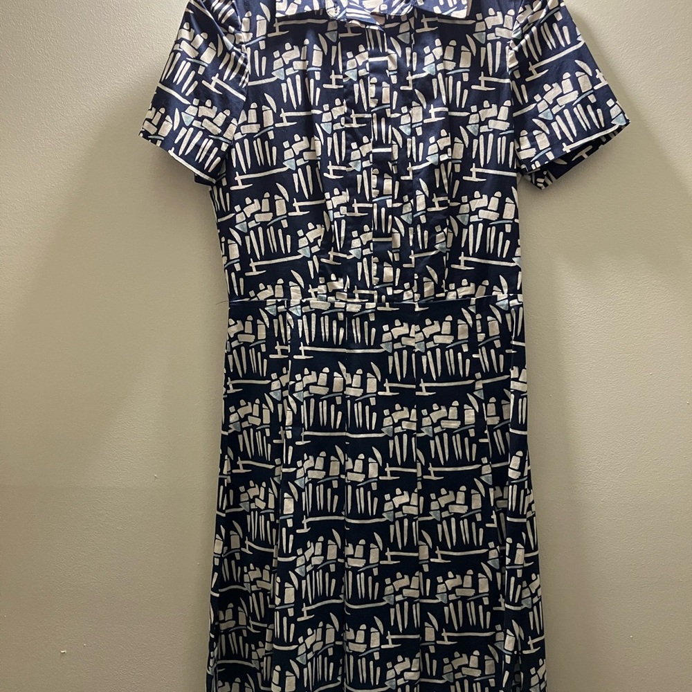 Tory Burch short sleeve Figurine  Poplin shirt dress - Picture 9 of 11